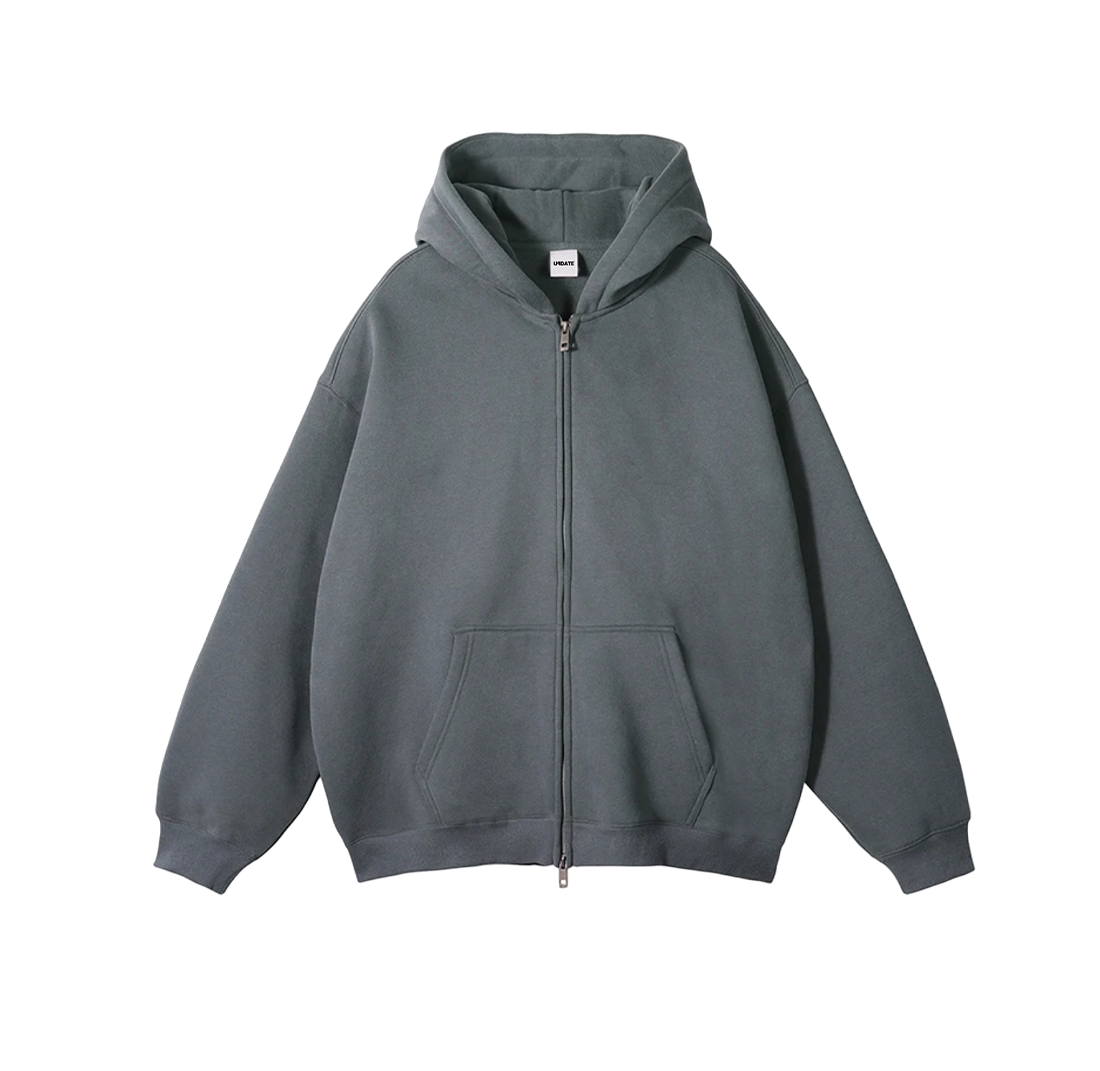 Hoodie Zip Classic Grey