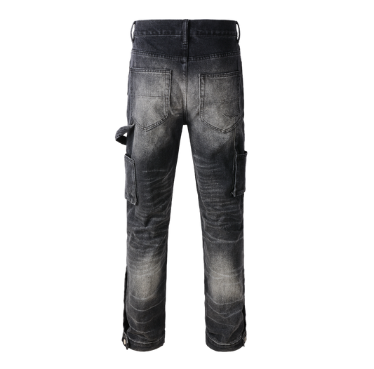 Denim Flare Black Botton