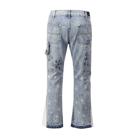 Denim Flare Patch Blue