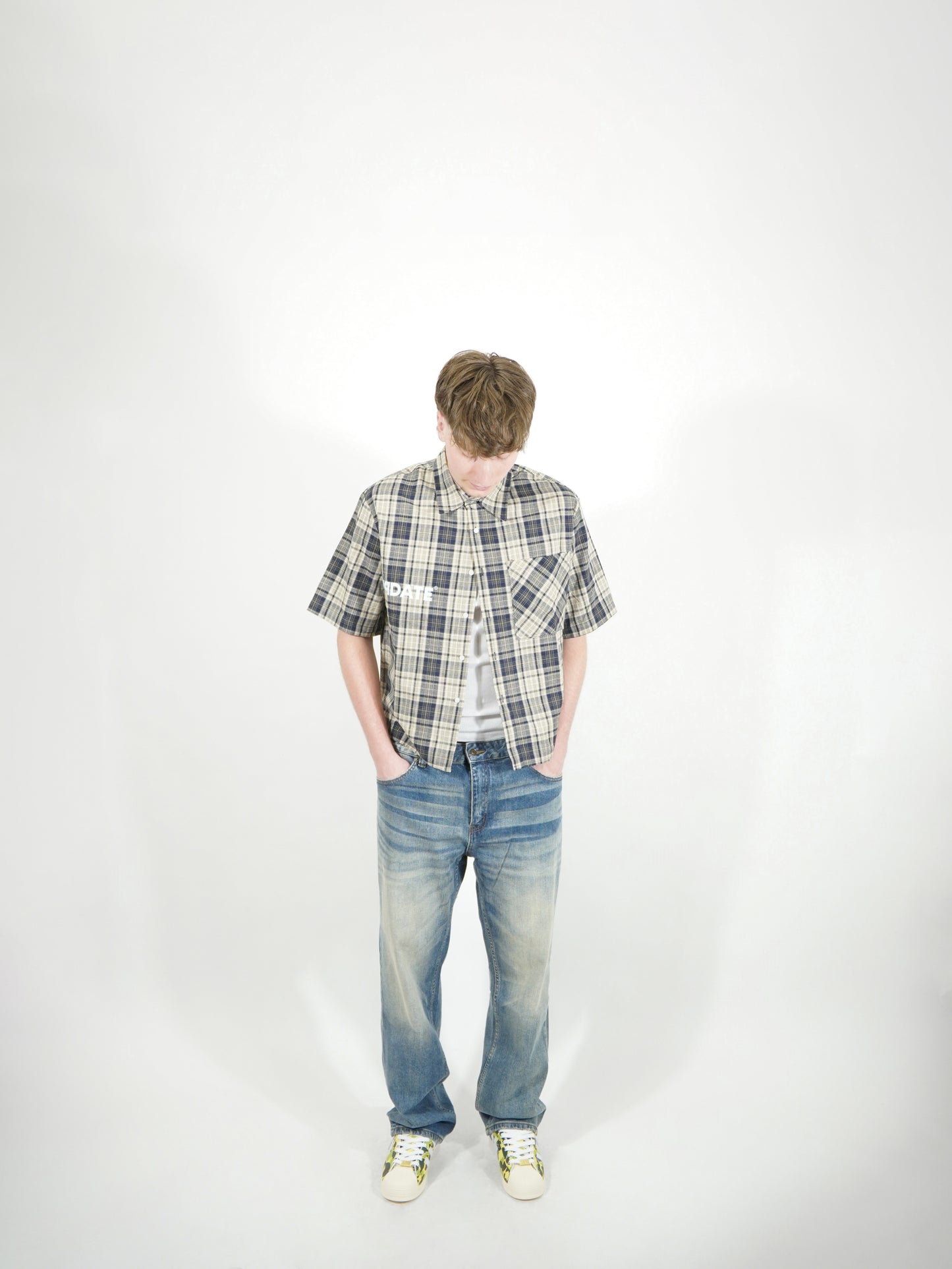 Camicia Scacchi Blu/Beige