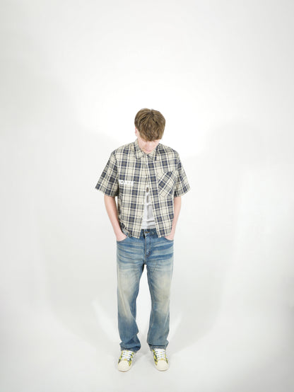 Camicia Scacchi Blu/Beige