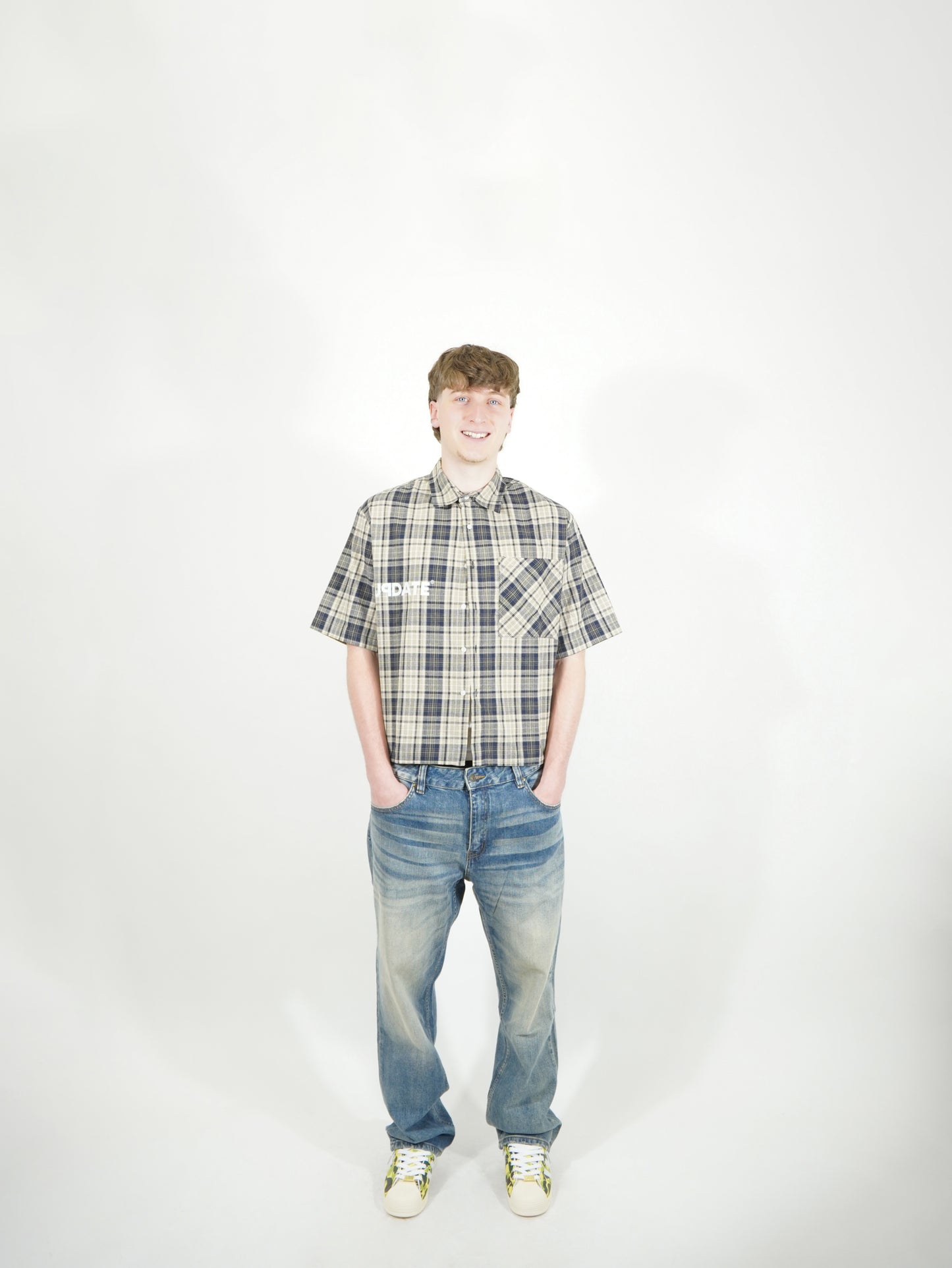 Camicia Scacchi Blu/Beige