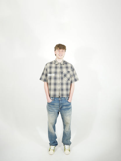 Camicia Scacchi Blu/Beige