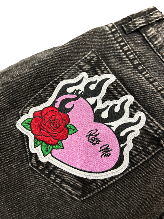 Denim Classic Black Heart Patch