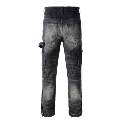 Denim Flare Black Botton