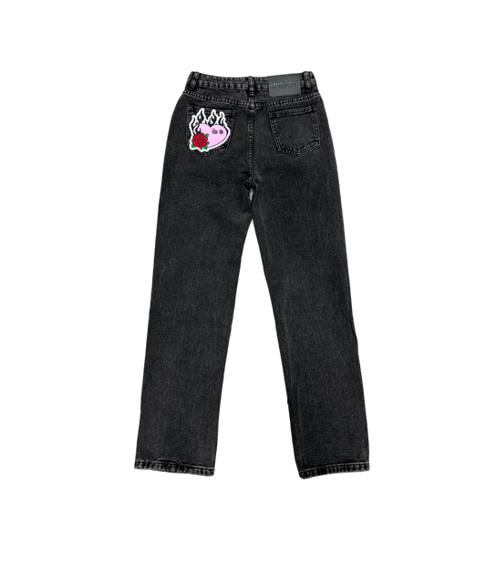 Denim Classic Black Heart Patch