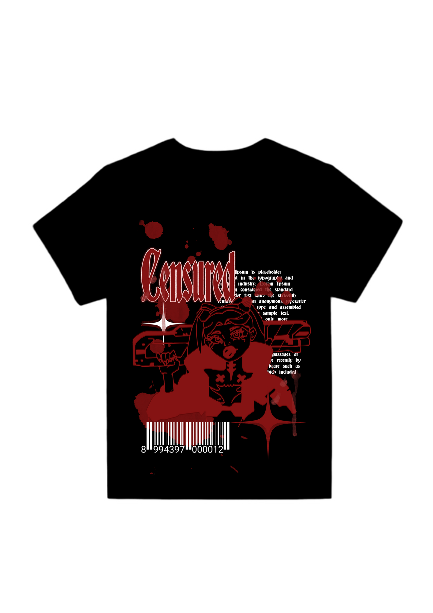 T-shirt Censured Black/Red