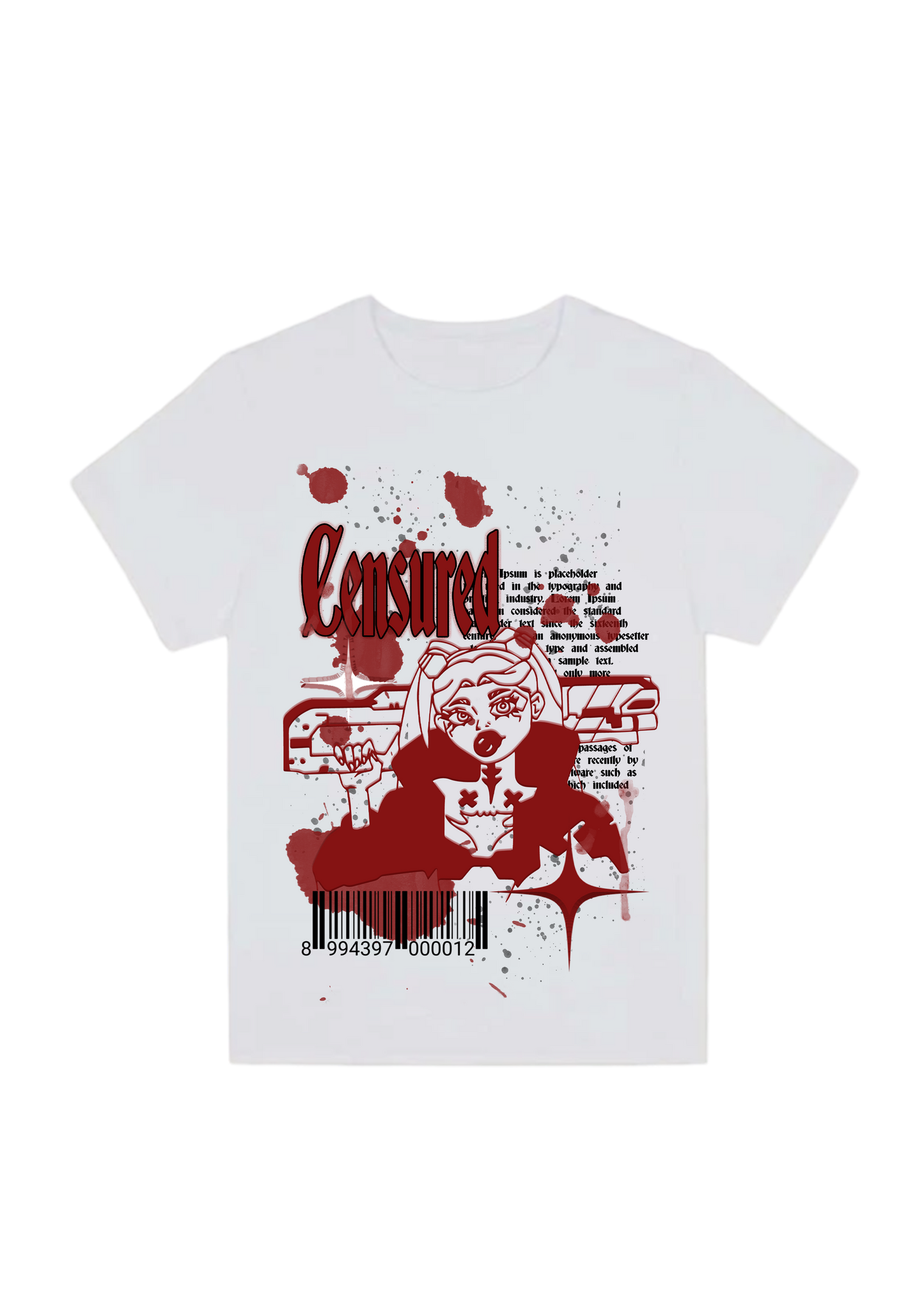 T-shirt Censured White/Red