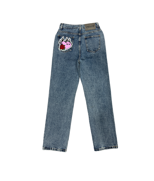 Denim Classic Blue Heart Patch