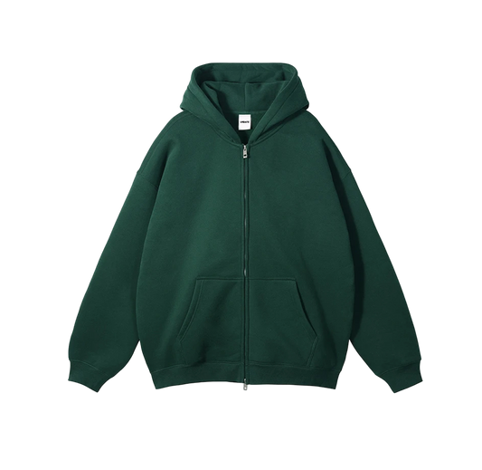 Hoodie Zip Classic Green