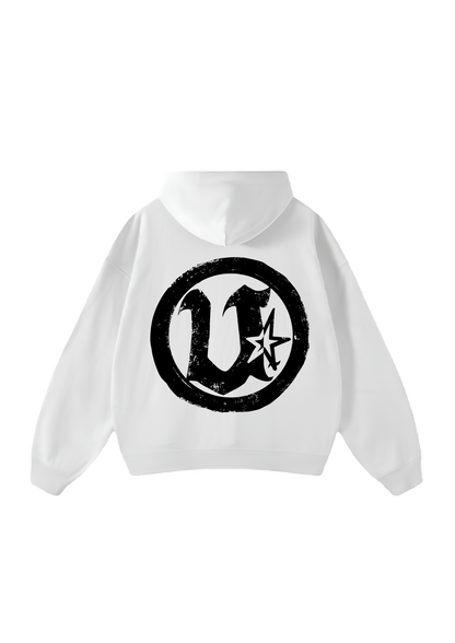 Hoodie U Logo White