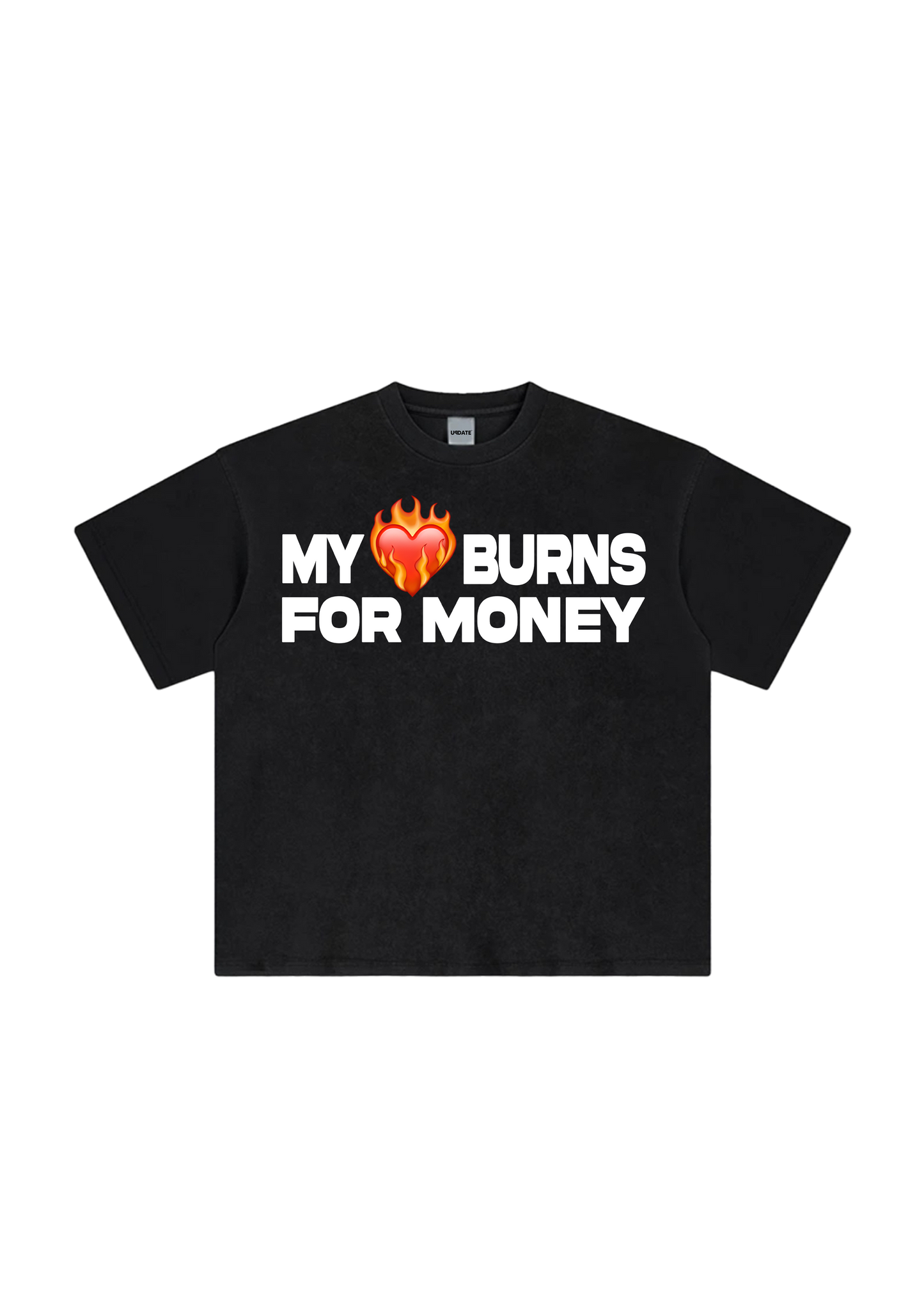 T-shirt Heart Burns Black