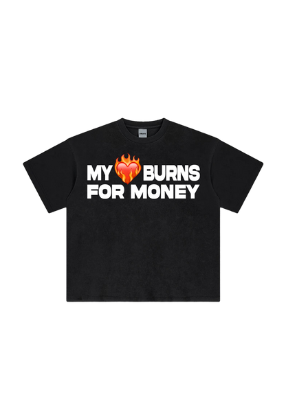 T-Shirt Heart Burns Black