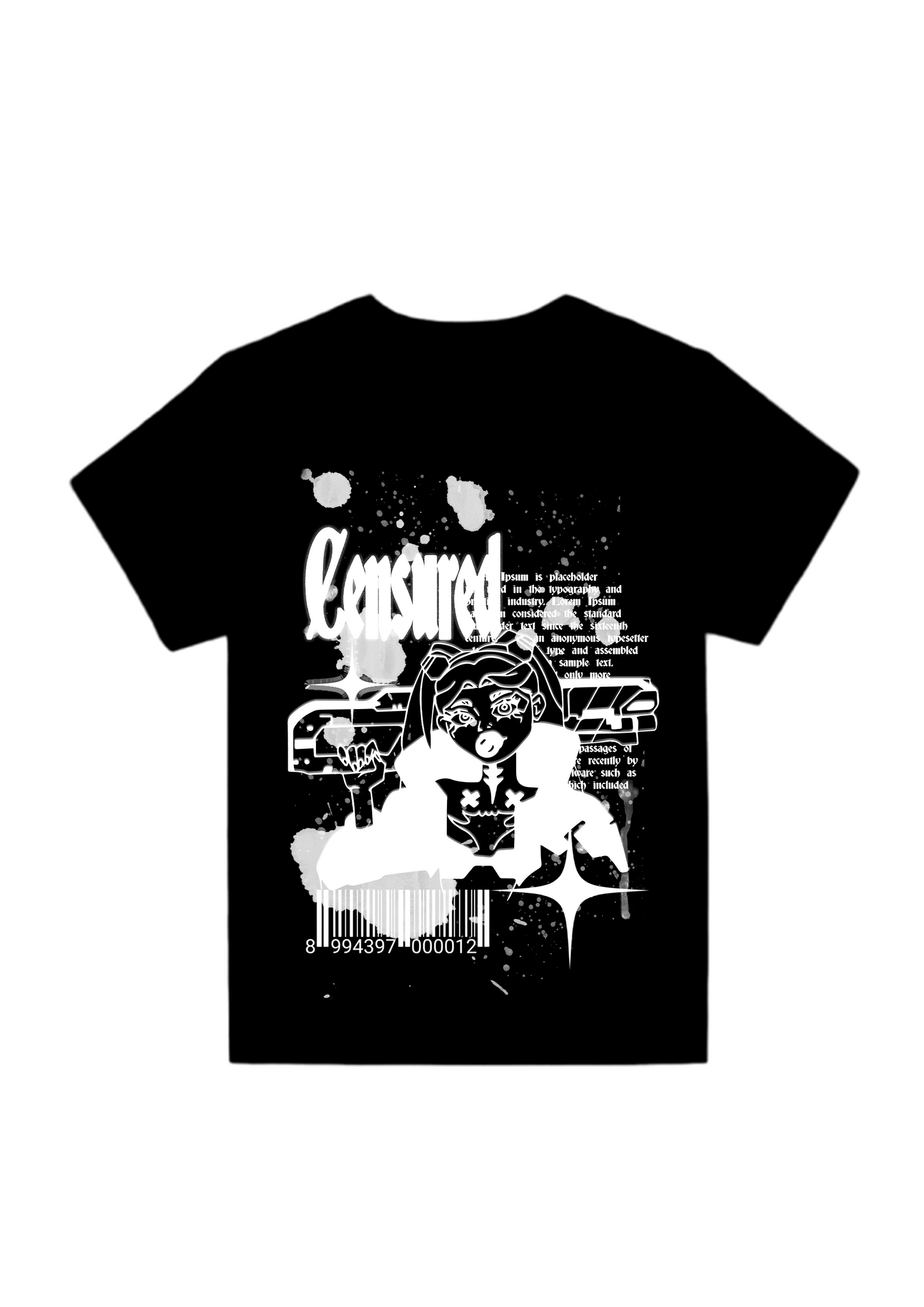 T-shirt Censured Black/White