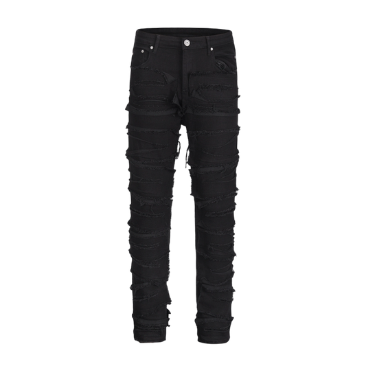Denim Black Distressed
