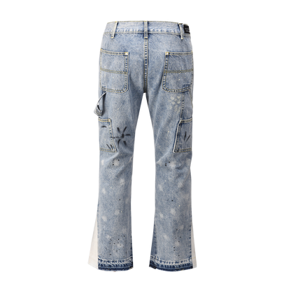 Denim Flare Patch Blue