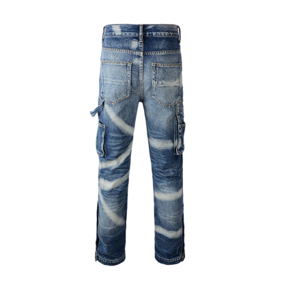 Denim Flare White Line